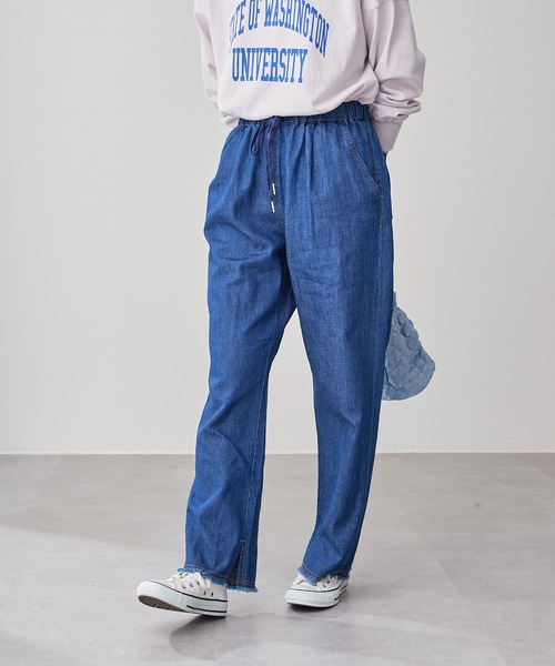 CIAOPANIC TYPY（チャオパニックティピー）の「綿ヘンプデニムイージーパンツ（デニムパンツ・レディース・ネイビー/オフホワイト/ブルー・SMALL/MEDIUM/LARGE）」の14枚目の写真