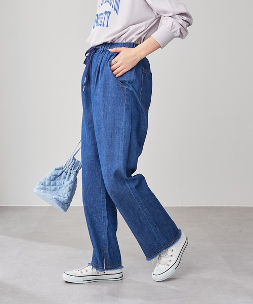 CIAOPANIC TYPY（チャオパニックティピー）の「綿ヘンプデニムイージーパンツ（デニムパンツ・レディース・ネイビー/オフホワイト/ブルー・SMALL/MEDIUM/LARGE）」の15枚目の写真