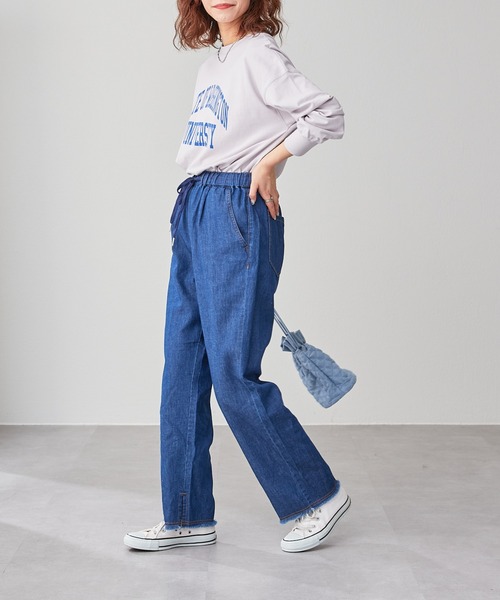 CIAOPANIC TYPY（チャオパニックティピー）の「綿ヘンプデニムイージーパンツ（デニムパンツ・レディース・ネイビー/オフホワイト/ブルー・SMALL/MEDIUM/LARGE）」の20枚目の写真