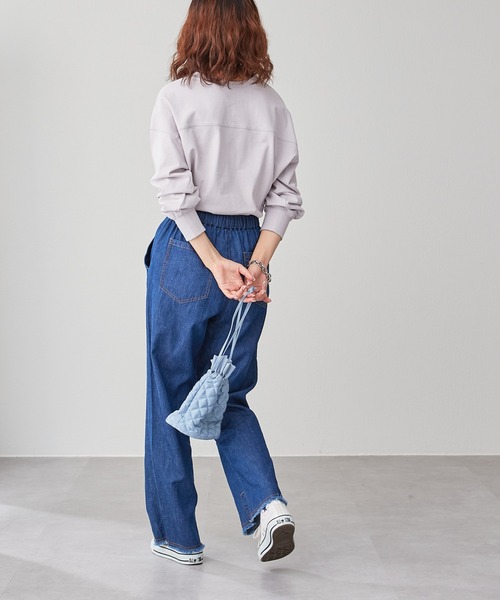 CIAOPANIC TYPY（チャオパニックティピー）の「綿ヘンプデニムイージーパンツ（デニムパンツ・レディース・ネイビー/オフホワイト/ブルー・SMALL/MEDIUM/LARGE）」の21枚目の写真