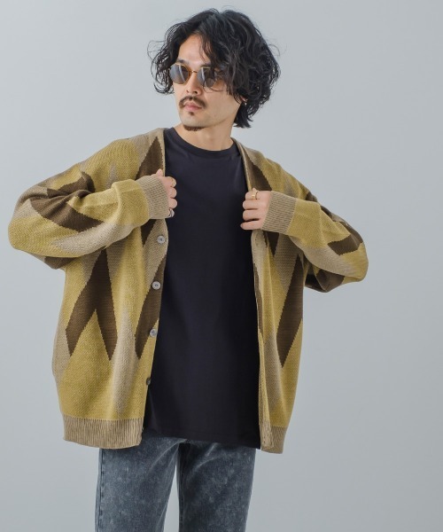 improves（インプローブス）の「総柄 ジャガード Vネック カーディガン（カーディガン/ボレロ・メンズ・アイボリー/グレイッシュベージュ・LARGE/MEDIUM）」の13枚目の写真