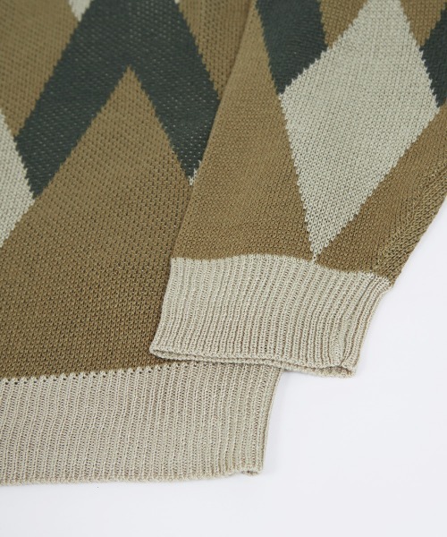 improves（インプローブス）の「総柄 ジャガード Vネック カーディガン（カーディガン/ボレロ・メンズ・アイボリー/グレイッシュベージュ・LARGE/MEDIUM）」の15枚目の写真