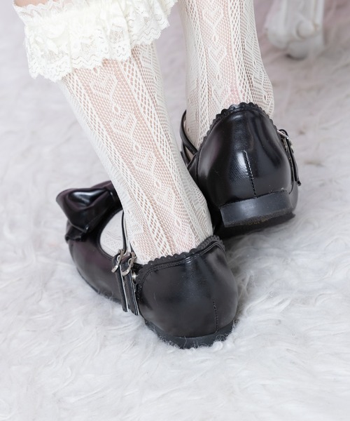BODYLINE(ボディライン)の「ガーリーダブルストラップフラットパンプス(パンプス・レディース・ブラック/レッド/オフホワイト/サックスブルー・S/M/L)」の8枚目の写真