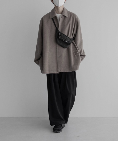 remer(リメール)の「loose melton over coach jacket / ルーズメルトンオーバーコーチジャケット(ブルゾン・メンズ・ブラック/モカ/ブラウン・SMALL/MEDIUM/LARGE)」の6枚目の写真