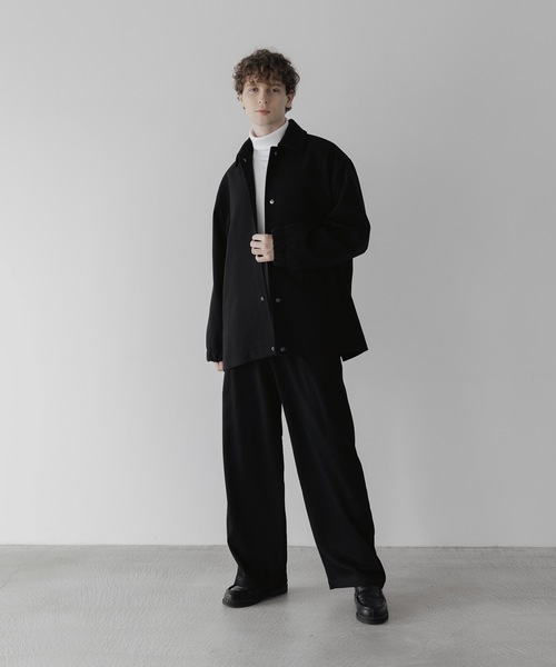 remer(リメール)の「loose melton over coach jacket / ルーズメルトンオーバーコーチジャケット(ブルゾン・メンズ・ブラック/モカ/ブラウン・SMALL/MEDIUM/LARGE)」の16枚目の写真