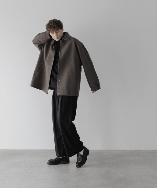 remer(リメール)の「loose melton over coach jacket / ルーズメルトンオーバーコーチジャケット(ブルゾン・メンズ・ブラック/モカ/ブラウン・SMALL/MEDIUM/LARGE)」の18枚目の写真