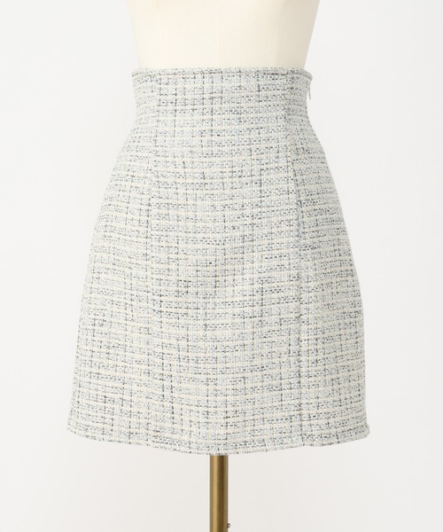 one after another NICE CLAUP（ワンアフターアナザーナイスクラップ）の「バックリボンツイードミニスカート（スカート・レディース・ホワイト系その他/ブルー系その他・FREE）」の19枚目の写真