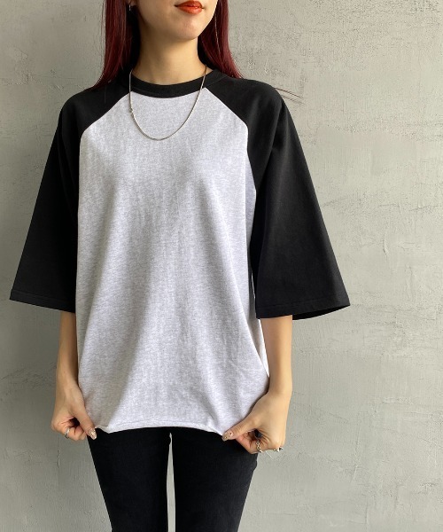 JEANS FACTORY Clothes（ジーンズファクトリークローズ）の「[Jeans Factory Clothes/ジーンズファクトリークローズ] ヘビーウェイト ラグランスリーブ7分袖Tシャツ（Tシャツ/カットソー・レディース・ブラック/グリーン・S/M/L）」の5枚目の写真