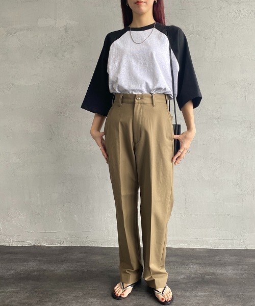 JEANS FACTORY Clothes（ジーンズファクトリークローズ）の「[Jeans Factory Clothes/ジーンズファクトリークローズ] ヘビーウェイト ラグランスリーブ7分袖Tシャツ（Tシャツ/カットソー・レディース・ブラック/グリーン・S/M/L）」の4枚目の写真