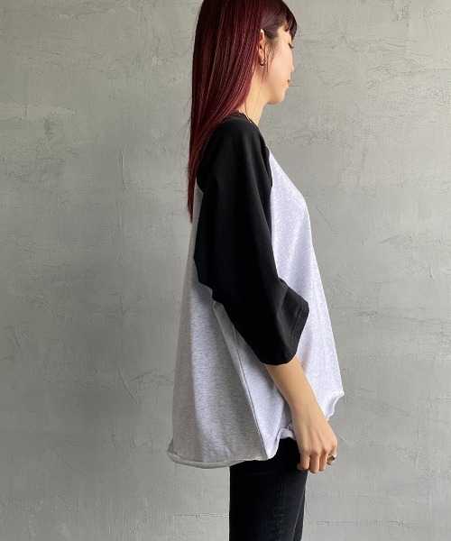 JEANS FACTORY Clothes（ジーンズファクトリークローズ）の「[Jeans Factory Clothes/ジーンズファクトリークローズ] ヘビーウェイト ラグランスリーブ7分袖Tシャツ（Tシャツ/カットソー・レディース・ブラック/グリーン・S/M/L）」の9枚目の写真