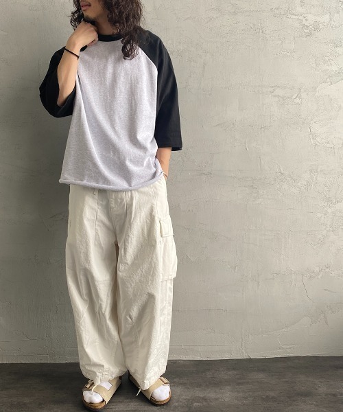 JEANS FACTORY Clothes（ジーンズファクトリークローズ）の「[Jeans Factory Clothes/ジーンズファクトリークローズ] ヘビーウェイト ラグランスリーブ7分袖Tシャツ（Tシャツ/カットソー・レディース・ブラック/グリーン・S/M/L）」の21枚目の写真