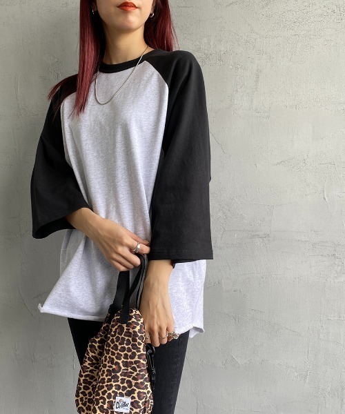 JEANS FACTORY Clothes（ジーンズファクトリークローズ）の「[Jeans Factory Clothes/ジーンズファクトリークローズ] ヘビーウェイト ラグランスリーブ7分袖Tシャツ（Tシャツ/カットソー・レディース・ブラック/グリーン・S/M/L）」の11枚目の写真