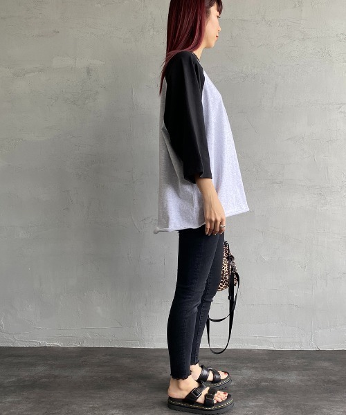 JEANS FACTORY Clothes（ジーンズファクトリークローズ）の「[Jeans Factory Clothes/ジーンズファクトリークローズ] ヘビーウェイト ラグランスリーブ7分袖Tシャツ（Tシャツ/カットソー・レディース・ブラック/グリーン・S/M/L）」の14枚目の写真