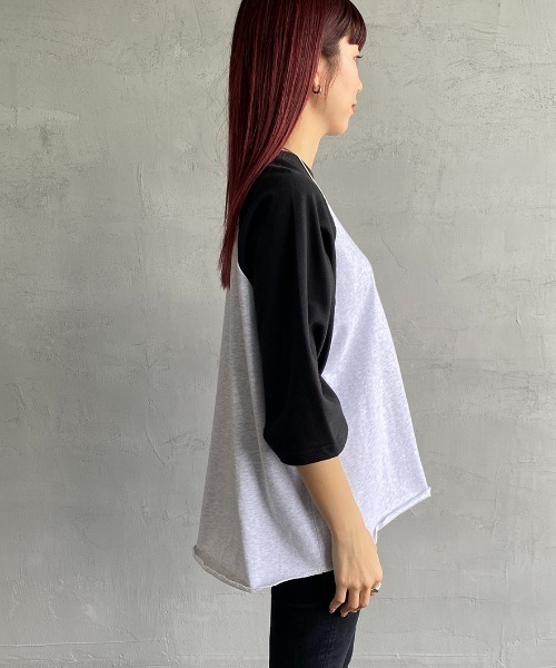 JEANS FACTORY Clothes（ジーンズファクトリークローズ）の「[Jeans Factory Clothes/ジーンズファクトリークローズ] ヘビーウェイト ラグランスリーブ7分袖Tシャツ（Tシャツ/カットソー・レディース・ブラック/グリーン・S/M/L）」の6枚目の写真