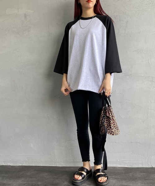 JEANS FACTORY Clothes（ジーンズファクトリークローズ）の「[Jeans Factory Clothes/ジーンズファクトリークローズ] ヘビーウェイト ラグランスリーブ7分袖Tシャツ（Tシャツ/カットソー・レディース・ブラック/グリーン・S/M/L）」の13枚目の写真