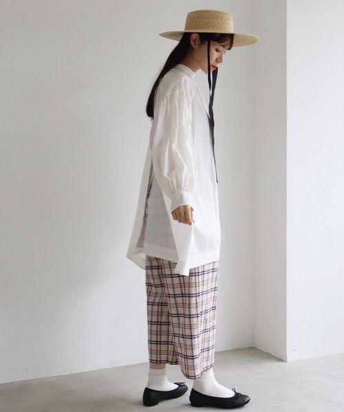 yuni(ユニ )の「オーガニックコットン混 2way gather tunic(シャツ/ブラウス・レディース・ホワイト/ブラック/イエロー・FREE)」の13枚目の写真