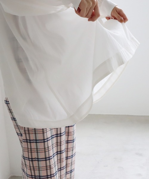 yuni(ユニ )の「オーガニックコットン混 2way gather tunic(シャツ/ブラウス・レディース・ホワイト/ブラック/イエロー・FREE)」の15枚目の写真