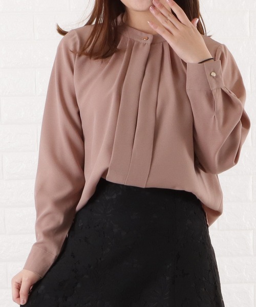 【IENA LA BOUCLE】 スタンドカラータックブラウス　新品未使用 RUIRUE BOUTIQUE ブラウス シャツ 洗える ｜ スタンドカラー