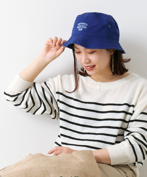 Simplicite(サンプリシテ)の「Embroidery Bucket hat(ハット・レディース・ホワイト/ブラック/イエロー/ブルー/ベージュ・FREE)」の5枚目の写真
