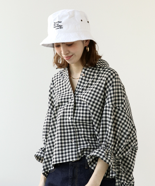 Simplicite(サンプリシテ)の「Embroidery Bucket hat(ハット・レディース・ホワイト/ブラック/イエロー/ブルー/ベージュ・FREE)」の12枚目の写真