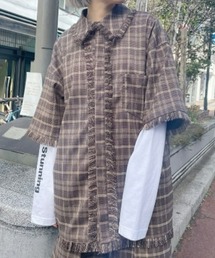 Candy Stripper | CND CHECK FRINGE シャツ(シャツ/ブラウス)