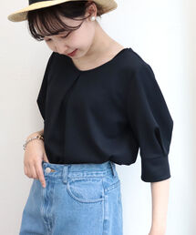 【WEB限定】カットジョーゼット袖タックプルオーバー