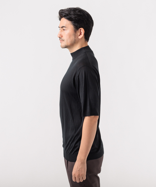 DESIGNWORKS(デザインワークス)の「【アンサンブル対応】ウォッシャブルシルク 半袖 クルーネック(Tシャツ/カットソー・メンズ・ブラック/ブラウン/グレー・46/48/50)」の5枚目の写真
