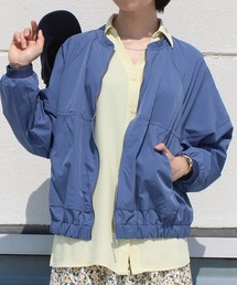【M~5L 大きいサイズ】切替え ボリューム ショート丈 ブルゾン
