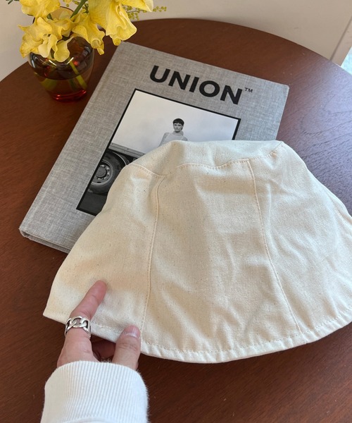 DouDou(ドゥドゥ)の「キャンバスパネルハット UV(ハット・レディース・ブラック/アイボリー・FREE)」の7枚目の写真