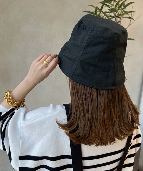 DouDou(ドゥドゥ)の「キャンバスパネルハット UV(ハット・レディース・ブラック/アイボリー・FREE)」の12枚目の写真