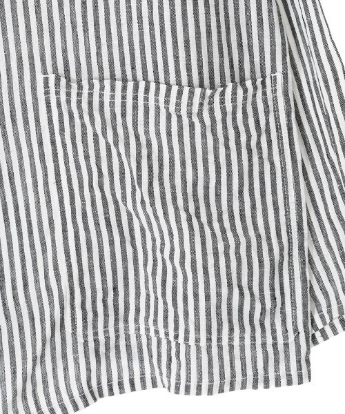 marka（マーカ）の「marka / マーカ：COVER ALL SHIRT - 60/-linen poplin -：M22B-02SH01C[COR]（シャツ/ブラウス・メンズ・ブラック系その他・1/2/3）」の10枚目の写真