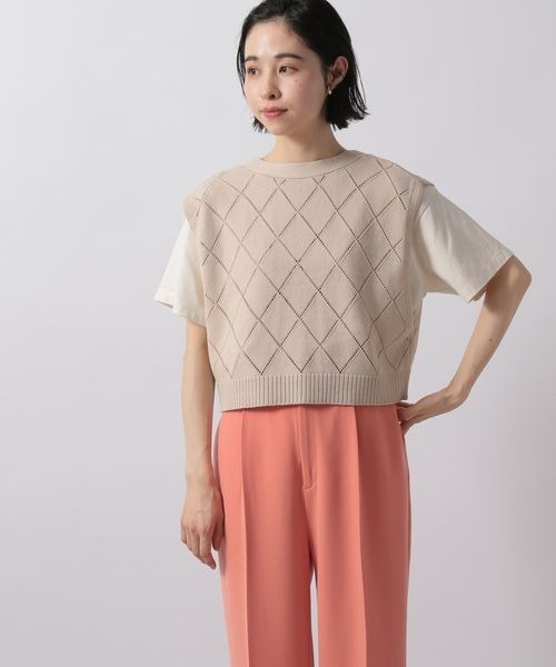 LOWRYS FARM(ローリーズファーム)の「スカシショートベスト2Pワンピース 270167(ワンピース・レディース・アイボリー/ブラック/ブラウン/グリーン・FREE)」の9枚目の写真