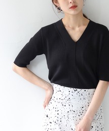 【cheriella】WEB限定 2デザインVネックリブニット 新色追加