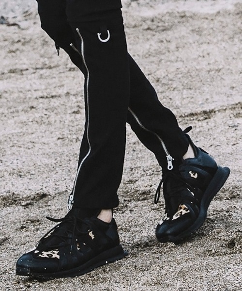 NO ID.（ノーアイディ）の「mko10469-ﾏﾙﾁﾌｧﾌﾞﾘｯｸﾛｰｶｯﾄｽﾆｰｶｰ（スニーカー・メンズ・ブラック/グレー/レオパード・40/44/42）」の5枚目の写真