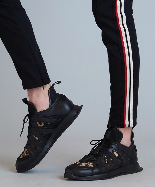 NO ID.（ノーアイディ）の「mko10469-ﾏﾙﾁﾌｧﾌﾞﾘｯｸﾛｰｶｯﾄｽﾆｰｶｰ（スニーカー・メンズ・ブラック/グレー/レオパード・40/44/42）」の16枚目の写真