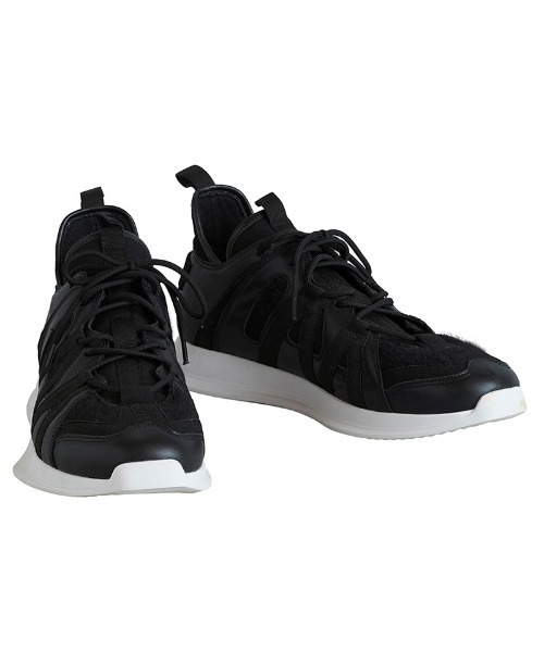 NO ID.（ノーアイディ）の「mko10469-ﾏﾙﾁﾌｧﾌﾞﾘｯｸﾛｰｶｯﾄｽﾆｰｶｰ（スニーカー・メンズ・ブラック/グレー/レオパード・40/44/42）」の21枚目の写真