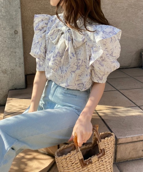 one after another NICE CLAUP(ワンアフターアナザーナイスクラップ)の「2wayボウタイフリルブラウス(シャツ/ブラウス・レディース・オフホワイト/ネイビー/パープル系その他/ピンクベージュ・FREE)」の19枚目の写真