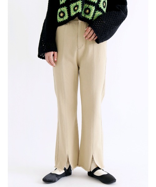 ehka sopo（エヘカソポ）の「フロントスリットフレアパンツ（その他パンツ・レディース・ベージュ/ピンク/グリーン・ﾌﾘ-）」の2枚目の写真