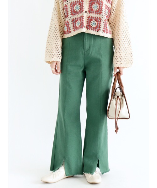 ehka sopo（エヘカソポ）の「フロントスリットフレアパンツ（その他パンツ・レディース・ベージュ/ピンク/グリーン・ﾌﾘ-）」の3枚目の写真