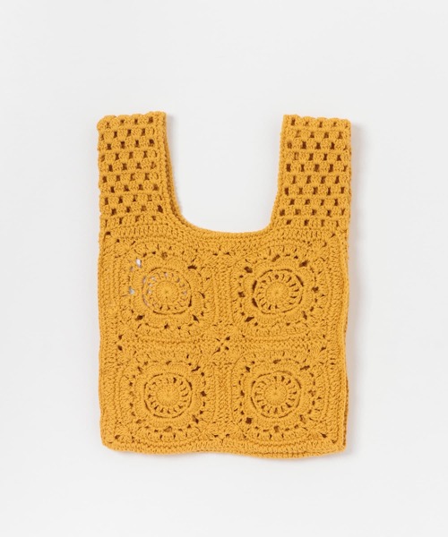 URBAN RESEARCH（アーバンリサーチ）の「ハンドクロシェニットBag（ショルダーバッグ・レディース・オフホワイト/オレンジ/ネイビー・FREE）」の8枚目の写真