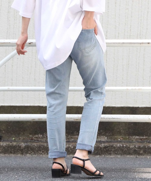 HONEYSUCKLE ROSE(ハニーサックルローズ)の「接触冷感でなつでも涼しく【HONEYSUCKLE ROSE】サマーデニムスリム(デニムパンツ・レディース・ダークインディゴブルー/ライトインディゴブルー・S/M/L/XS)」の8枚目の写真