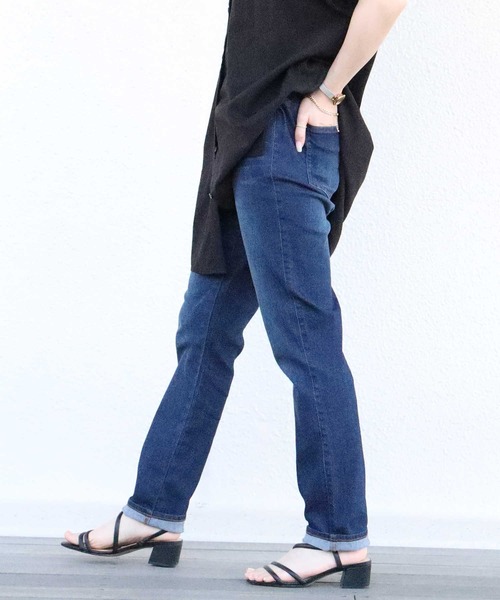 HONEYSUCKLE ROSE(ハニーサックルローズ)の「接触冷感でなつでも涼しく【HONEYSUCKLE ROSE】サマーデニムスリム(デニムパンツ・レディース・ダークインディゴブルー/ライトインディゴブルー・S/M/L/XS)」の12枚目の写真