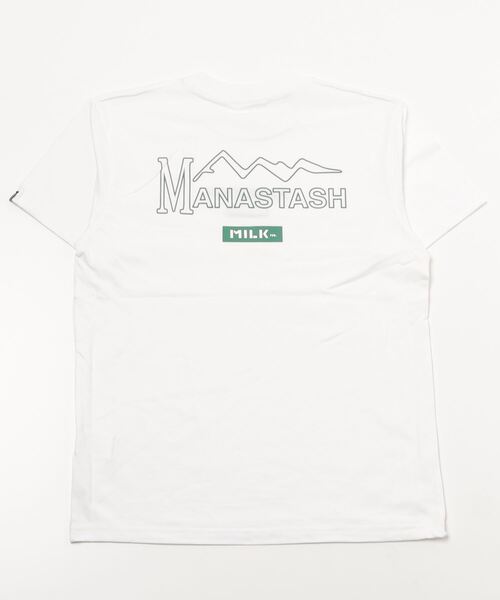 MILKFED.(ミルクフェド)の「MILKFED. × MANASTASH /ミルクフェド×マナスタッシュ MOUNTAIN LOGO T-SHIRT マウンテンロゴTシャツ(Tシャツ/カットソー・レディース・ホワイト/ブラック・MEDIUM/LARGE/X-LARGE)」の3枚目の写真