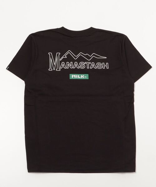 MILKFED.(ミルクフェド)の「MILKFED. × MANASTASH /ミルクフェド×マナスタッシュ MOUNTAIN LOGO T-SHIRT マウンテンロゴTシャツ(Tシャツ/カットソー・レディース・ホワイト/ブラック・MEDIUM/LARGE/X-LARGE)」の4枚目の写真