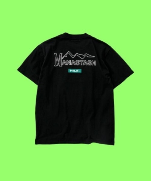 MILKFED.(ミルクフェド)の「MILKFED. × MANASTASH /ミルクフェド×マナスタッシュ MOUNTAIN LOGO T-SHIRT マウンテンロゴTシャツ(Tシャツ/カットソー・レディース・ホワイト/ブラック・MEDIUM/LARGE/X-LARGE)」の1枚目の写真