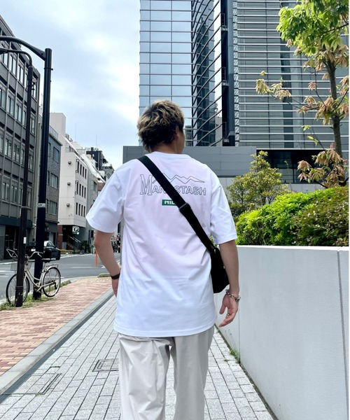 MILKFED.(ミルクフェド)の「MILKFED. × MANASTASH /ミルクフェド×マナスタッシュ MOUNTAIN LOGO T-SHIRT マウンテンロゴTシャツ(Tシャツ/カットソー・レディース・ホワイト/ブラック・MEDIUM/LARGE/X-LARGE)」の7枚目の写真