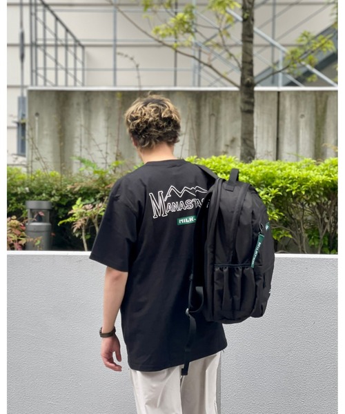 MILKFED.(ミルクフェド)の「MILKFED. × MANASTASH /ミルクフェド×マナスタッシュ MOUNTAIN LOGO T-SHIRT マウンテンロゴTシャツ(Tシャツ/カットソー・レディース・ホワイト/ブラック・MEDIUM/LARGE/X-LARGE)」の9枚目の写真