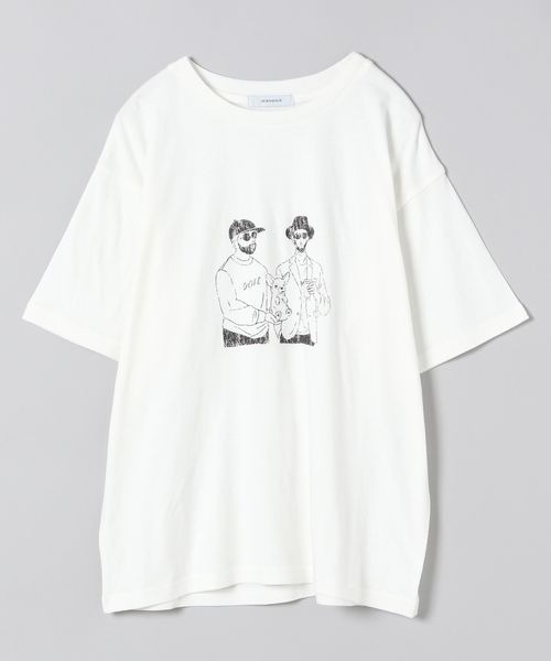 JEANASIS（ジーナシス）の「アソートビンテージプリントT/298493（Tシャツ/カットソー・レディース・オフホワイト/ブラック/イエロー・FREE）」の4枚目の写真