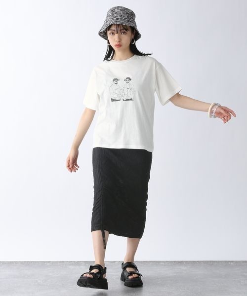 JEANASIS（ジーナシス）の「アソートビンテージプリントT/298493（Tシャツ/カットソー・レディース・オフホワイト/ブラック/イエロー・FREE）」の17枚目の写真