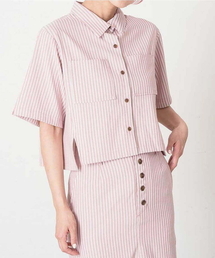 A de a.v.v | （SET UP対応）ストライプ柄サイドスリットシャツ(シャツ/ブラウス)